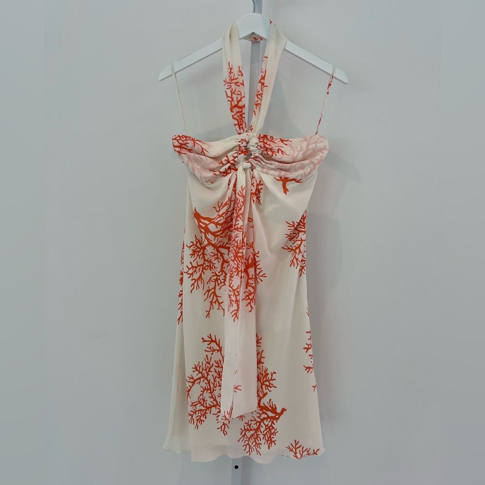 VALENTINO ROMA CORAL PRINT SILK DRESS SIZE IT 42 / US 6 NWOTS!